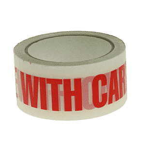 White & Red Handle With Care Packing Tape - 48mmx66m